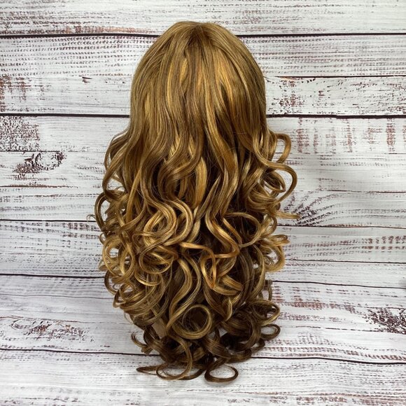 Isabella Wig DX3147 Brown Blonde Long Bounce Curl Classic Cap Adjustable Synthet - Picture 4 of 7